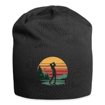 Retro Golfer Golf Swing Gifts for Golfer Players - Jersey Beanie - black - Front