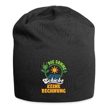 Die Sonne schickt keine Rechnung - Jersey-Beanie - Schwarz - Vorne