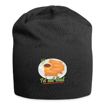 Lumpia Rouleau de Printemps Loempia Cadeau - Bonnet en jersey - noir - Devant
