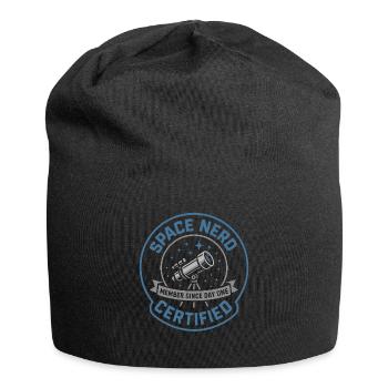 Weltraum-nerd-design Galaxien-erkunder Kosmischer - Jersey-Beanie - Schwarz - Vorne