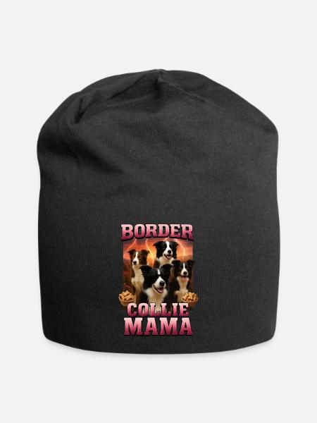 Border Collie - Jersey-Beanie - Schwarz