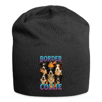 Border Collie - Jersey-Beanie - Schwarz - Vorne