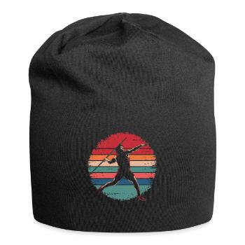 Retro Vintage Javelin Throw Track and Field - Jersey Beanie - black - Front
