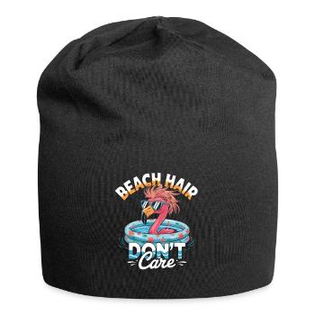 Beach Hair Don't Care Flamingo Summer - Jersey Beanie - black - Front