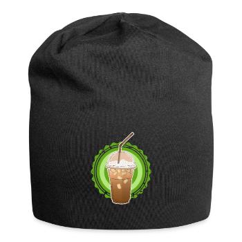 Eiskaffee Iced Coffee Kaffeeliebhaber Geschenke - Jersey-Beanie - Schwarz - Vorne