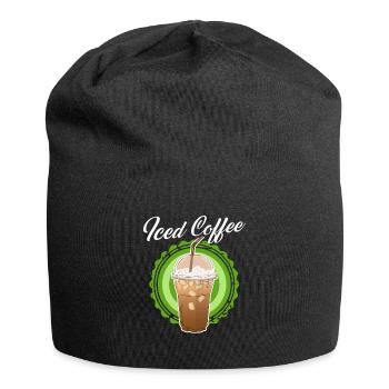 Iced Coffee Eiskaffee Kaffeeliebhaber Geschenk - Jersey-Beanie - Schwarz - Vorne