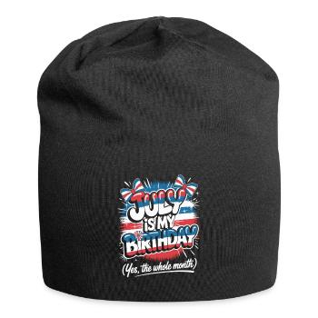 Im Juli Geburtstag - Jersey-Beanie - Schwarz - Vorne