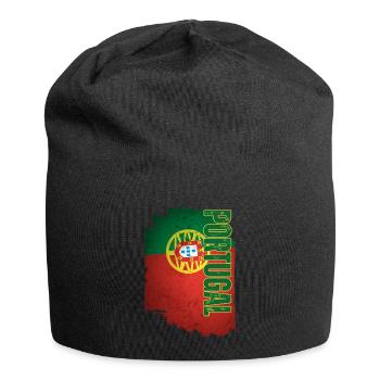 Vertikale portugiesische Flagge, portugiesischer Stolz - Jersey-Beanie - Schwarz - Vorne