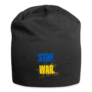 STOP À LA GUERRE – PAS DE GUERRE – PAIX – National Colors Ukraine - Bonnet en jersey - noir - Devant