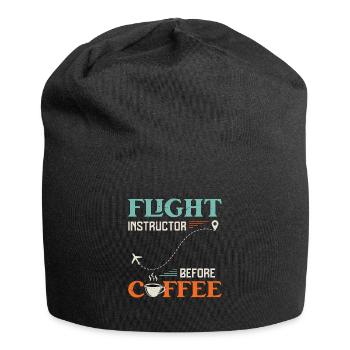 Flight Instructor Before Aviation Coffee Lover - Jersey Beanie - black - Front