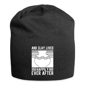 Funny Art Painter And Clay Lived Happily Ever - Jersey Beanie - black - Front