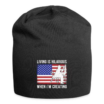 Funny Art Painter I`d Living Hilarious Creating - Jersey-Beanie - Schwarz - Vorne