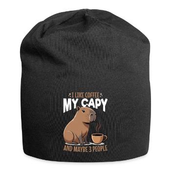 Capybara Coffee - Jersey-Beanie - Schwarz - Vorne