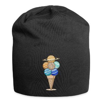 Planet Cream Cone in Anime Style - Jersey Beanie - black - Front
