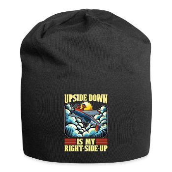 Aerobatic Pilot Upside-Down Is My Right RC Pilot - Jersey Beanie - black - Front