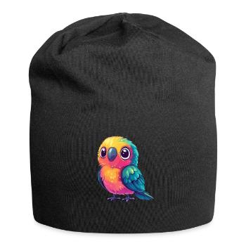 Perroquet coloré câlin - Bonnet en jersey - noir - Devant