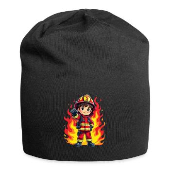 kleiner Feuerwehrmann - Jersey-Beanie - Schwarz - Vorne