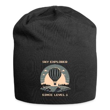 Pilote de ballon depuis le niveau 1 | flottabilité ciel vent - Bonnet en jersey - noir - Devant