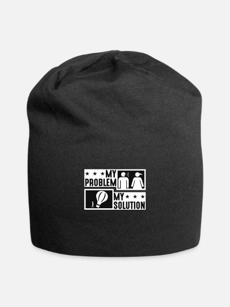 Passionnée de montgolfière Mon problème Mon Pictogramme Maman - Bonnet en jersey - noir