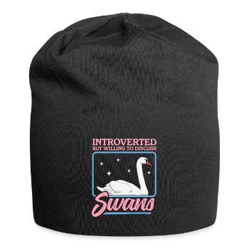 Swans Swan Swan Lover Gift - Jersey Beanie - black - Front