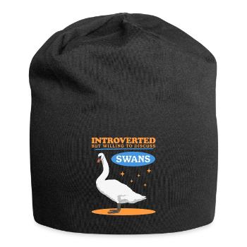 Swans Swans Swan Lover Gifts - Jersey Beanie - black - Front