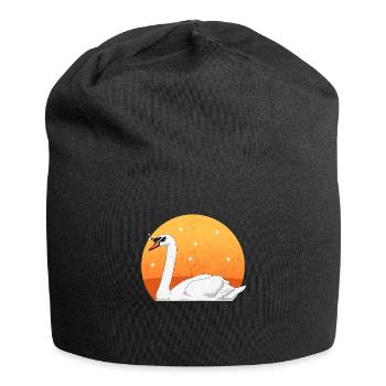 Swan Swans Swan Lover Gift - Jersey Beanie - black - Front