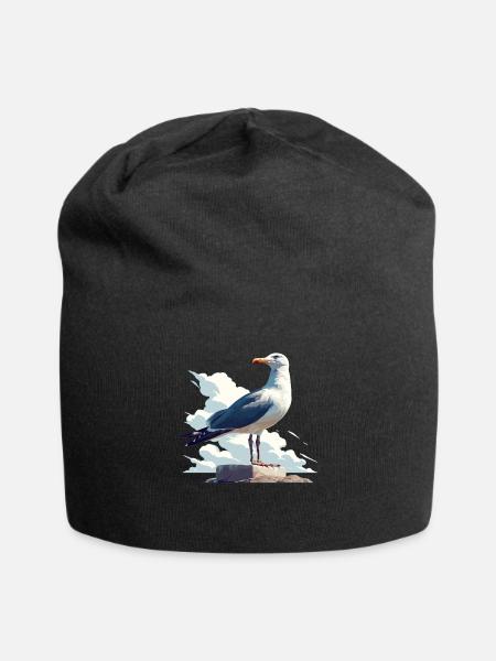 Möwen Möwe - Jersey-Beanie - Schwarz