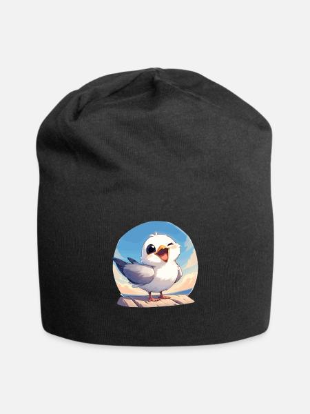 Möwen Möwe - Jersey-Beanie - Schwarz