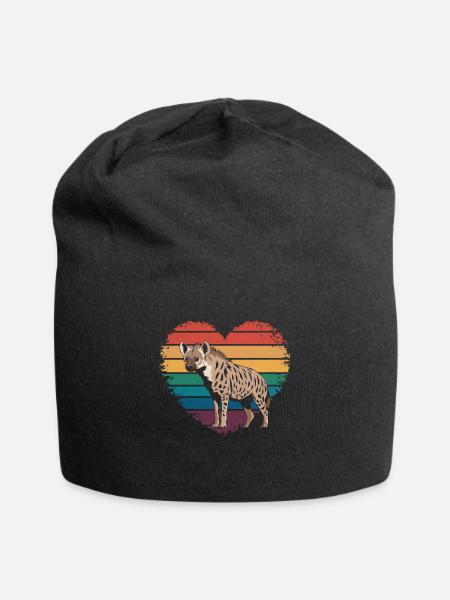 Retro Vintage Hyena Lover Wildlife Nature Gifts - Jersey-Beanie - Schwarz