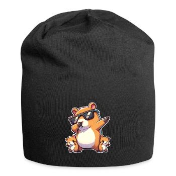 Capybara Papa Sohn Tochter Vater Vatertag - Jersey-Beanie - Schwarz - Vorne