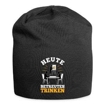 Heute Betreutes Trinken - Jersey-Beanie - Schwarz - Vorne
