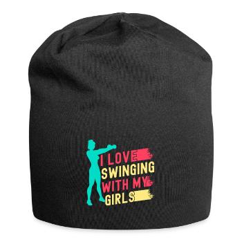 Les fanatiques de fitness adorent se balancer avec ma fille - Bonnet en jersey - noir - Devant