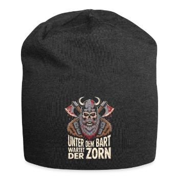 Böser Alter Mann Wikinger Unter dem Bart Zorn - Jersey-Beanie - Anthrazit - Vorne