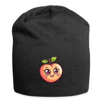 Herziger Pfirsich - Jersey-Beanie - Schwarz - Vorne