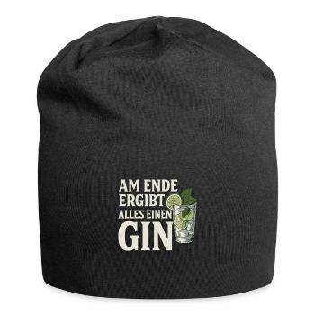 In the end, everything makes a gin - Jersey Beanie - black - Front