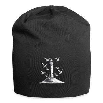 Leuchturm Möwe Hafen Moin Meer See - Jersey-Beanie - Schwarz - Vorne