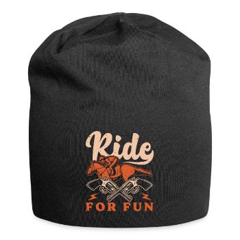 Hobby Horse Rider Ride For Fun English Riding - Jersey-Beanie - Schwarz - Vorne