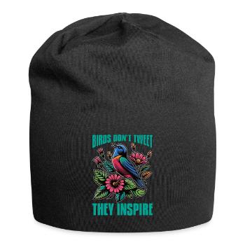Ornithology Birds Don't Tweet They Inspire Birding - Jersey-Beanie - Schwarz - Vorne