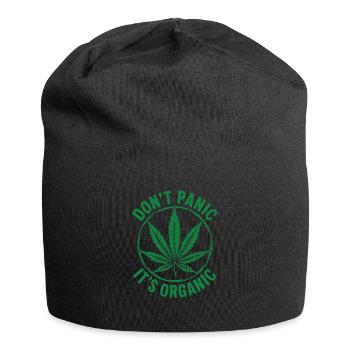 Don’t Panic, It’s Organic – Cannabis Edition - Jersey-Beanie - Schwarz - Vorne