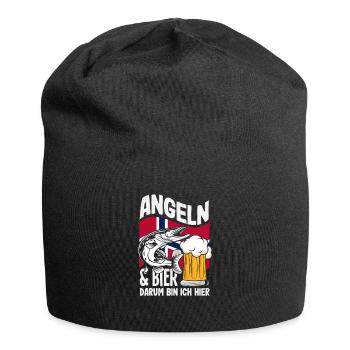 Norwegen Angeln Spruch Lustiges Design - Jersey-Beanie - Schwarz - Vorne