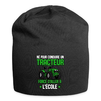 Tracteur Papa Enfant Garçons Fermier Agriculteur - Bonnet en jersey - noir - Devant