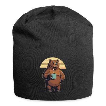 Grim Bear Coffee Mug Bears Coffee Tired - Jersey Beanie - black - Front