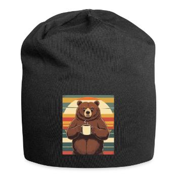 Grim Bear Coffee Mug Bears Coffee Tired - Jersey Beanie - black - Front