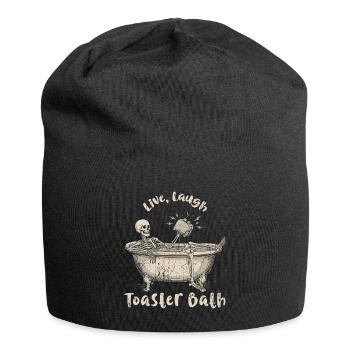Live Laugh Grille-pain Bain Meme Drôle Squelette Bain - Bonnet en jersey - noir - Devant