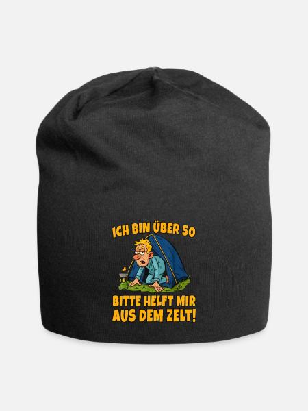 Camping Ü50 – Helft mir aus dem Zelt! - Jersey-Beanie - Schwarz
