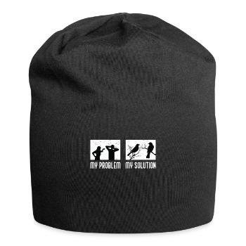 Ornithologue Mon problème Mon pictogramme Papa Maman - Bonnet en jersey - noir - Devant
