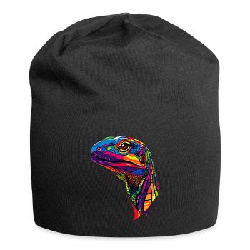 Monitor lizard, reptile, Komodo dragon, banded monitor lizard, lizard - Jersey Beanie - black - Front