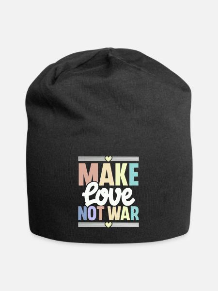 Make Love Not War - Jersey-Beanie - Schwarz