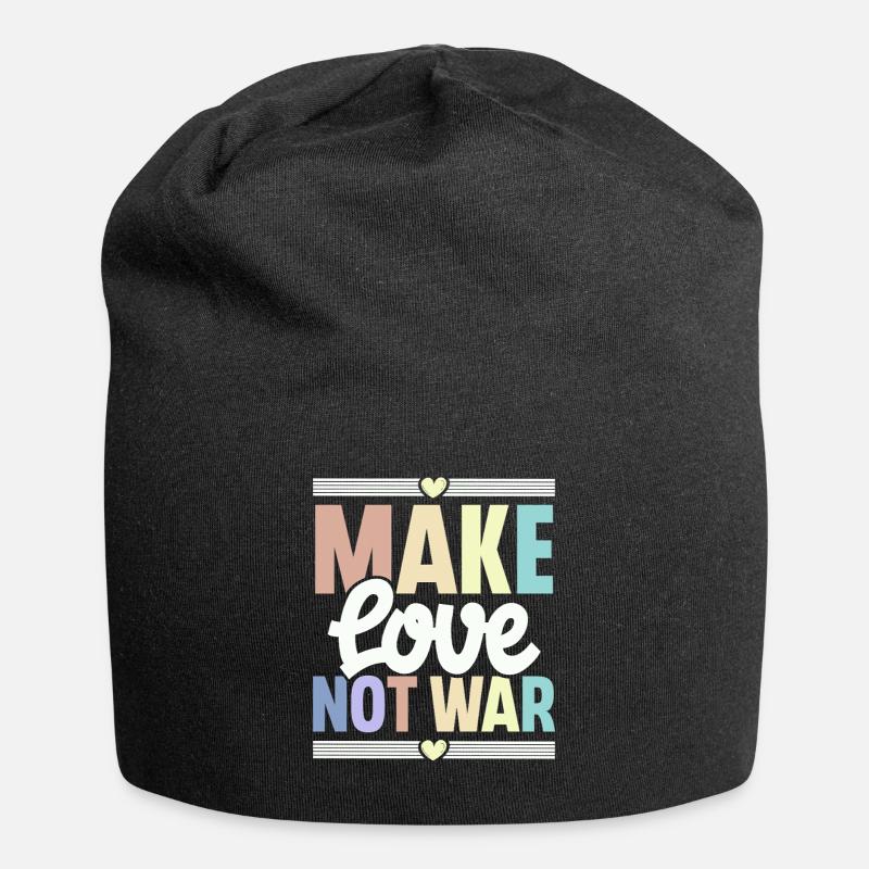 Make Love Not War - Jersey-Beanie - Schwarz