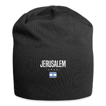 Jérusalem, Israël - Bonnet en jersey - noir - Devant